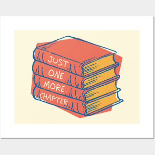 Just One More Chapter | Avid Reader Book Stack Posters and Art